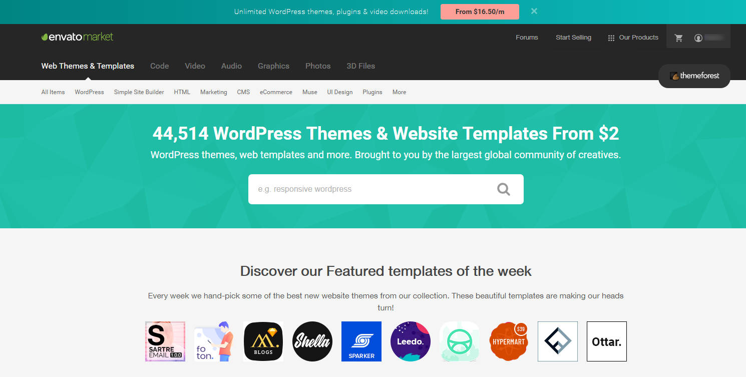 Theme Forest, de Envato Market